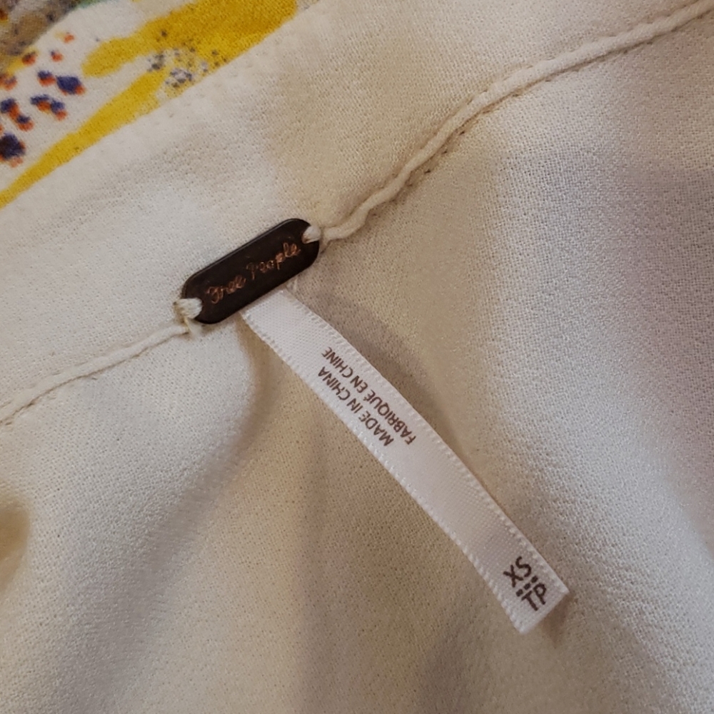 FREE PEOPLE Ivory Field of Butterflies Tunic. sz XS - Picture 8 of 16